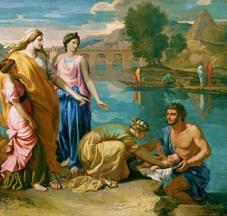 משה נמשה מימי היאור Nicolas Poussin (1594–1665)